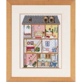 Dukkehus  Broderi kit 32 x 39 cm