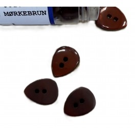  Knap 2 huls  M&oslash;rkebrun 20 mm