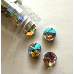 Knap Krystal multi med kanal 12 mm