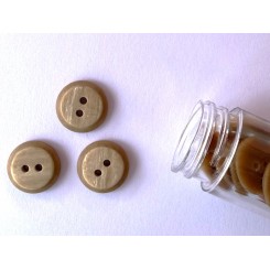 Knap 2 huls, Beige, 1 cm