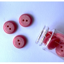 Knap 2 huls, Pink, 1 cm