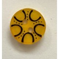 Knapper Gul med mønster 13 mm