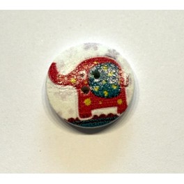 Knap elefant R&oslash;d, 2 cm