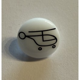 Knap med helikopter motiv 11 mm