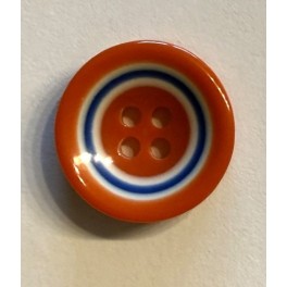 Knap r&oslash;d/ bl&aring;  1,5 cm