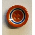 Knap rød/ blå  1,5 cm