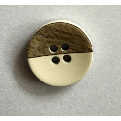 Hvid / Brun knap 17 mm