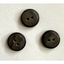Knap 2 huls, Brun, 1 cm