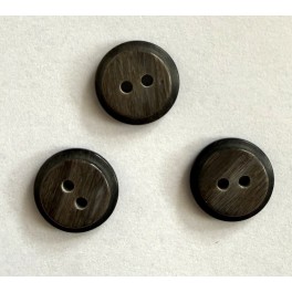 Knap 2 huls, Brun, 1 cm