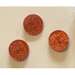 Knapper r&oslash;d / orange glimmer 15 mm