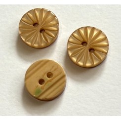 Knap 2 hul 15 mm blomst nougat