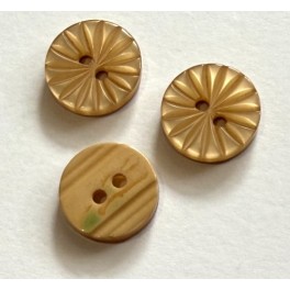Knap 2 hul 15 mm blomst nougat