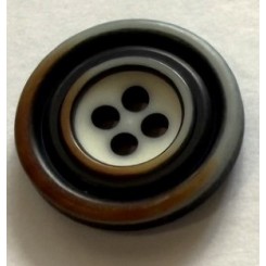 Knap 4 huls 2 hvid, bl&aring;, beige 18 mm