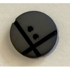 Knap gr&aring; / sort 15 mm