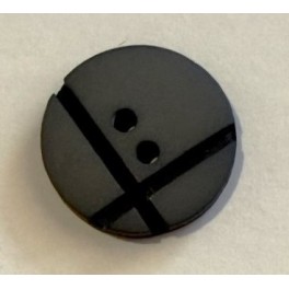 Knap gr&aring; / sort 15 mm