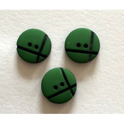 Knapper Gr&oslash;n / sort kryds 15 mm