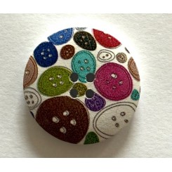 Knap med print, &Oslash; 4 cm