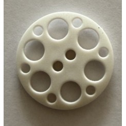Knap Hvid hul 23 mm 