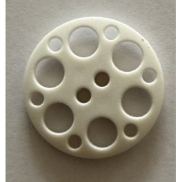 Knap Hvid hul 23 mm 