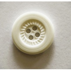 Hvid m&oslash;nster knap 23 mm