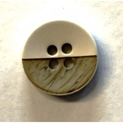 Hvid / Brun knap 13 mm