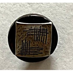 Plast og Metal knap 15 mm, m. &oslash;je