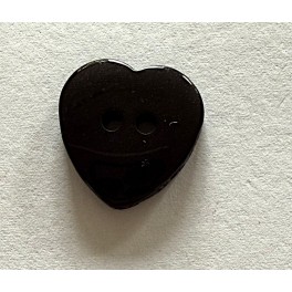 Hjerteknap sort 18 mm