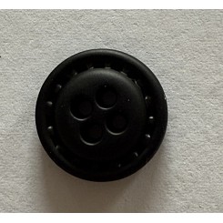 Sort L&aelig;der knap med stikning 15 mm