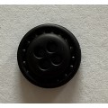 Sort Læder knap med stikning 15 mm