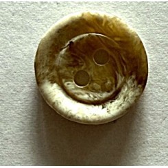 Meleret hvid / beige knap 15 mm