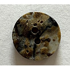 Meleret knap 2 hul, 13 mm jordfarve