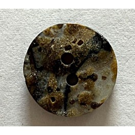 Meleret knap 2 hul, 13 mm jordfarve
