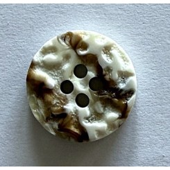 Hvid - Beige knap 18 mm 4 hul