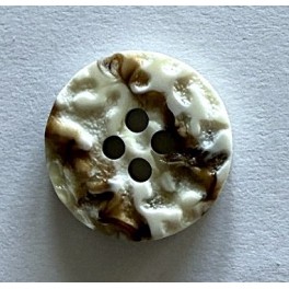 Hvid - Beige knap 18 mm 4 hul