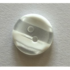 Knap Hvid stribe lille 15 mm