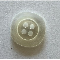 1 stk knap Klar Hvid firkant 23 mm