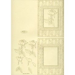 Kort  Stilkrose Guld x 10 stk