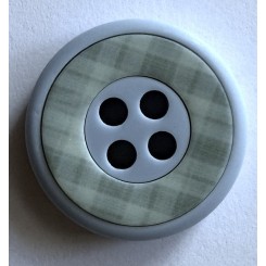 Knap Lysebl&aring; medtern m&oslash;nster 15 mm