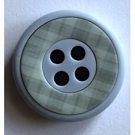 Knap Lysebl&aring; medtern m&oslash;nster 15 mm