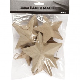 Papmache stjerner 6 ass