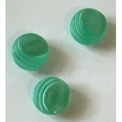 Knap med riller 10 mm Turkis