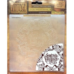 Vintage Christmas Wreath Embossing-folder