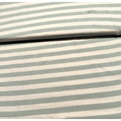 Rib stof striber Mint/Hvid 1 m