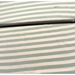 Rib stof striber Mint/Hvid 1 m