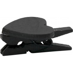 Hjerteklemmer 10 stk Sort, 17 x 25 mm