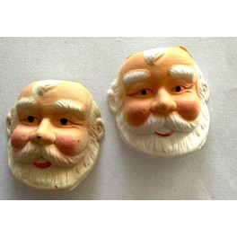 Julemands ansigt plast 3 x 3 cm 2 stk