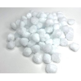 Pom pom 15 mm hvid x 85 stk