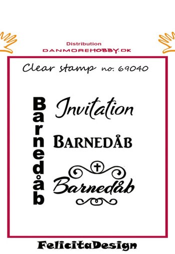 Silikone stempel, Barnedåb tekst stempel - hobbybien.dk